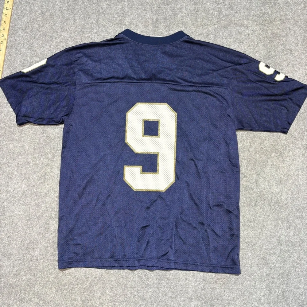Adidas Notre Dame Fighting Irish Jersey Navy Blue Mens Large Number 9 Football